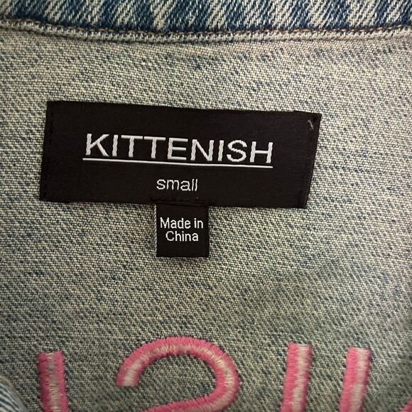 Kittenish Babe Cropped Denim Jacket Woman’s Small - Picture 6 of 8